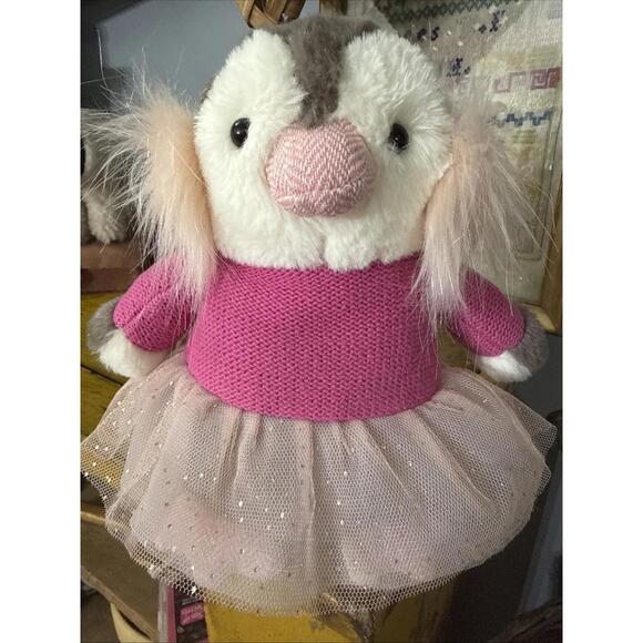 Anthropologie Other - Anthropologie Brand Sweet Penguin Plush Stuffed Animal Pink Sweater Tutu 9”